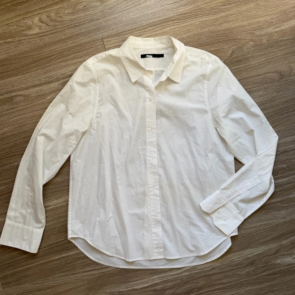 Jenni Kayne Women’s Classic Cotton Button Up in White Sz M 100% Cotton EUC - Picture 4 of 12